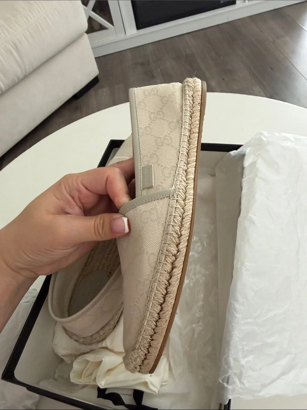 Gucci Beige GG Canvas Espadrilles